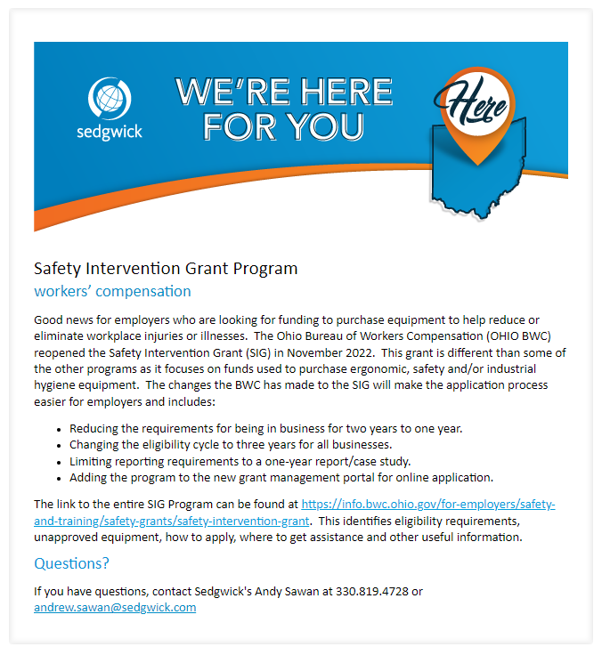   Safety Intervention Grant Program